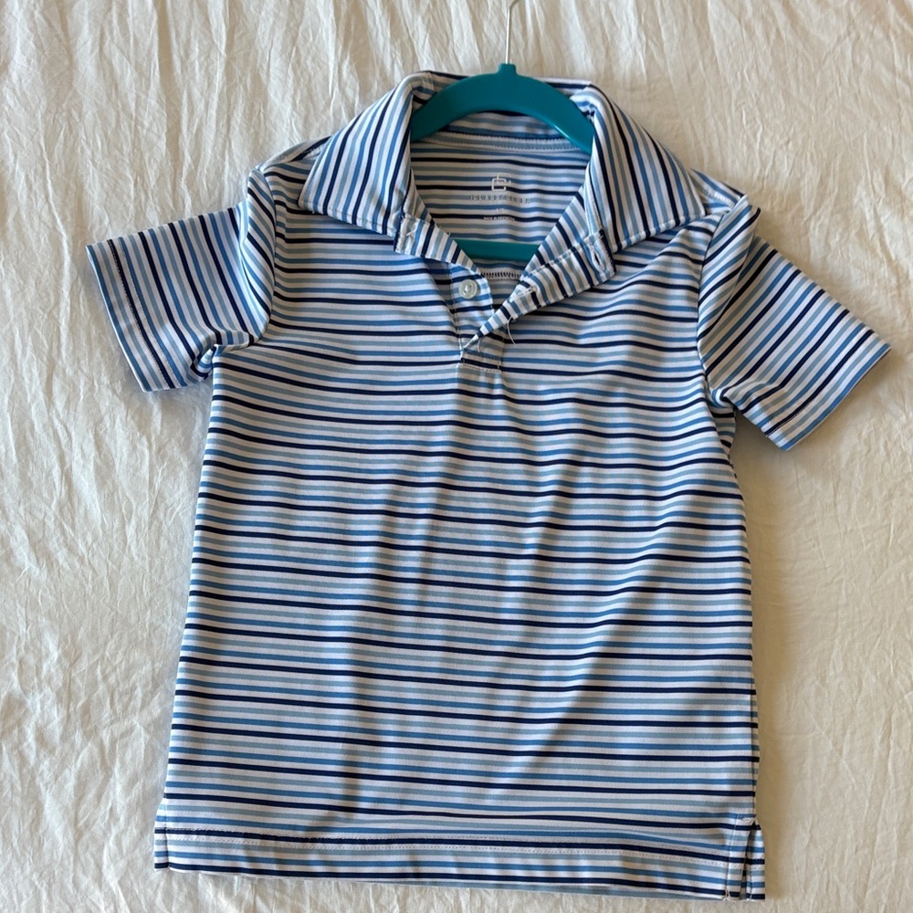 Class Club Navy and White Striped Polo Shirt